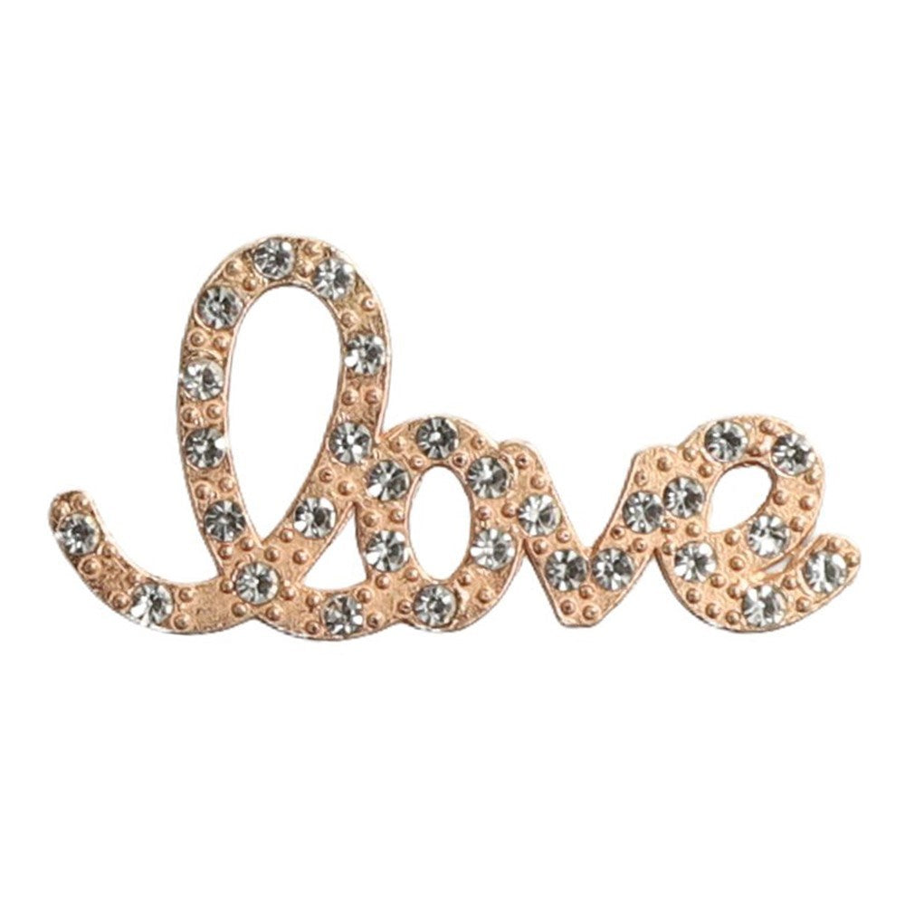 Love Sticker till Mobil - Rhinstenar - Guld