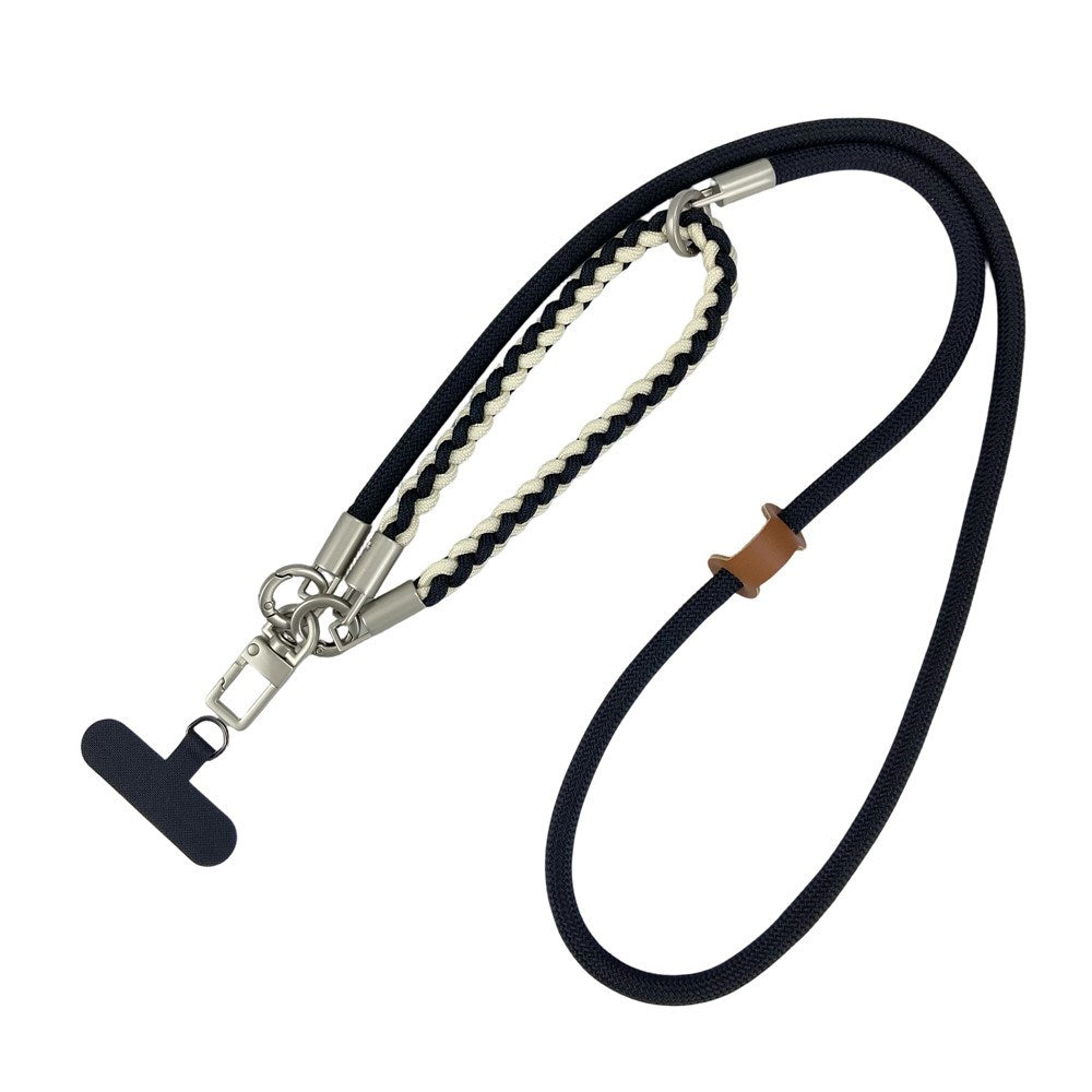 Flätad 3-i-1 Mobilrem - 90cm / 30cm - Svart