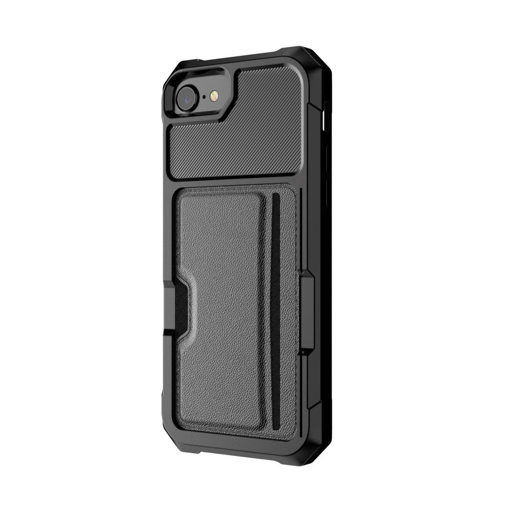 iPhone SE (2022/2020) / 8 / 7 / 6s / 6 Magnetiskt Skal med Korthållare - Svart