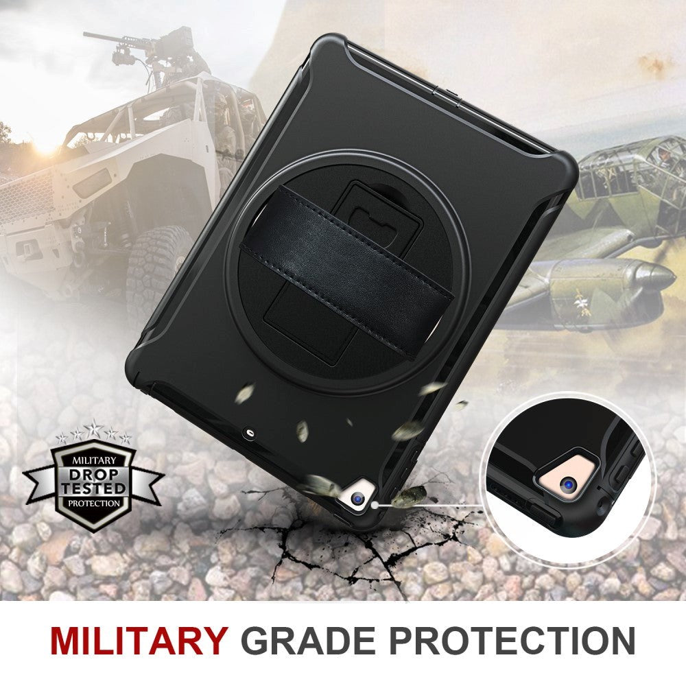 iPad 9.7" Slitstarkt Tåligt Skal med 360 graders Handhållare och stativfunktion - Svart