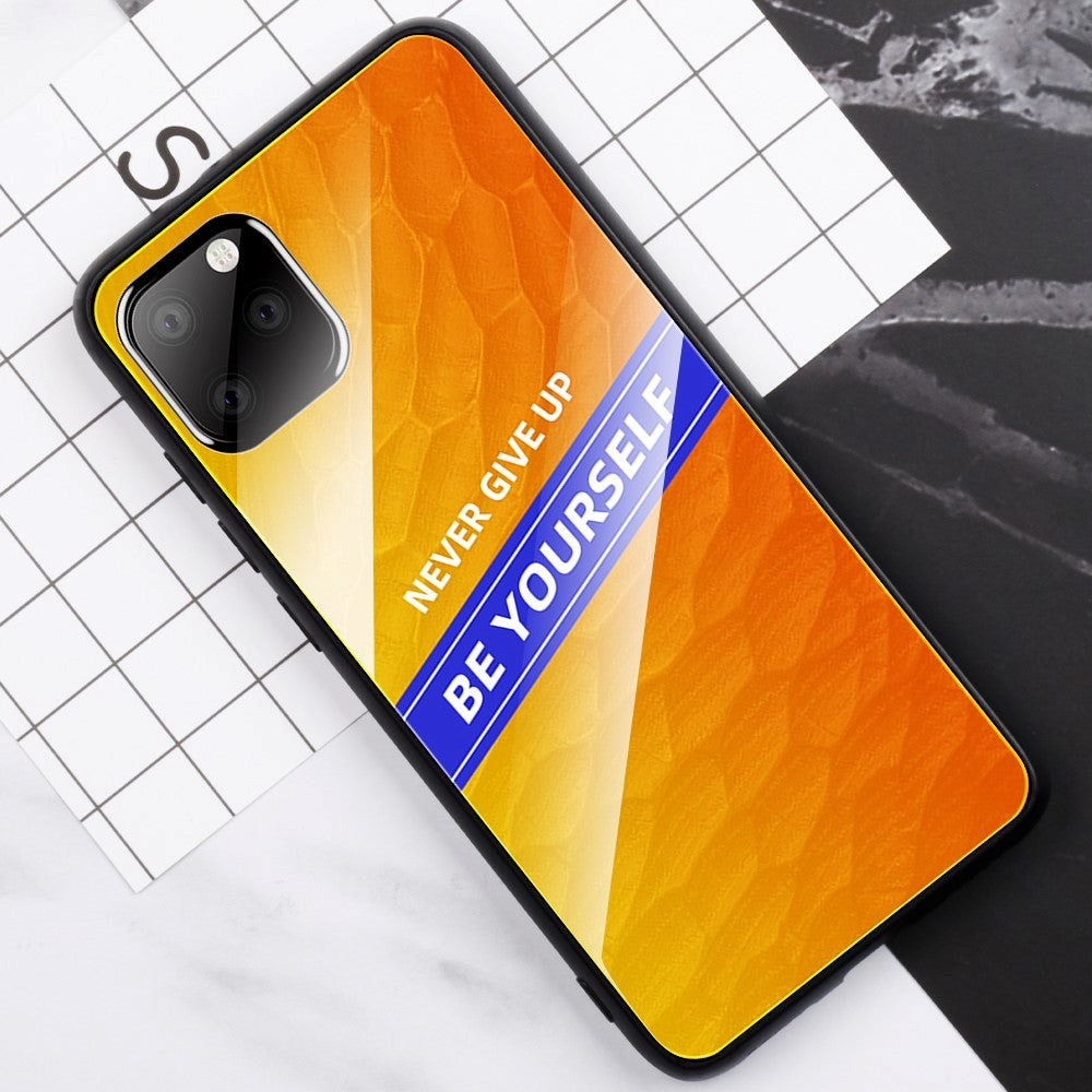 iPhone 11 Pro Skal med Glasbaksida - Be Yourself Orange