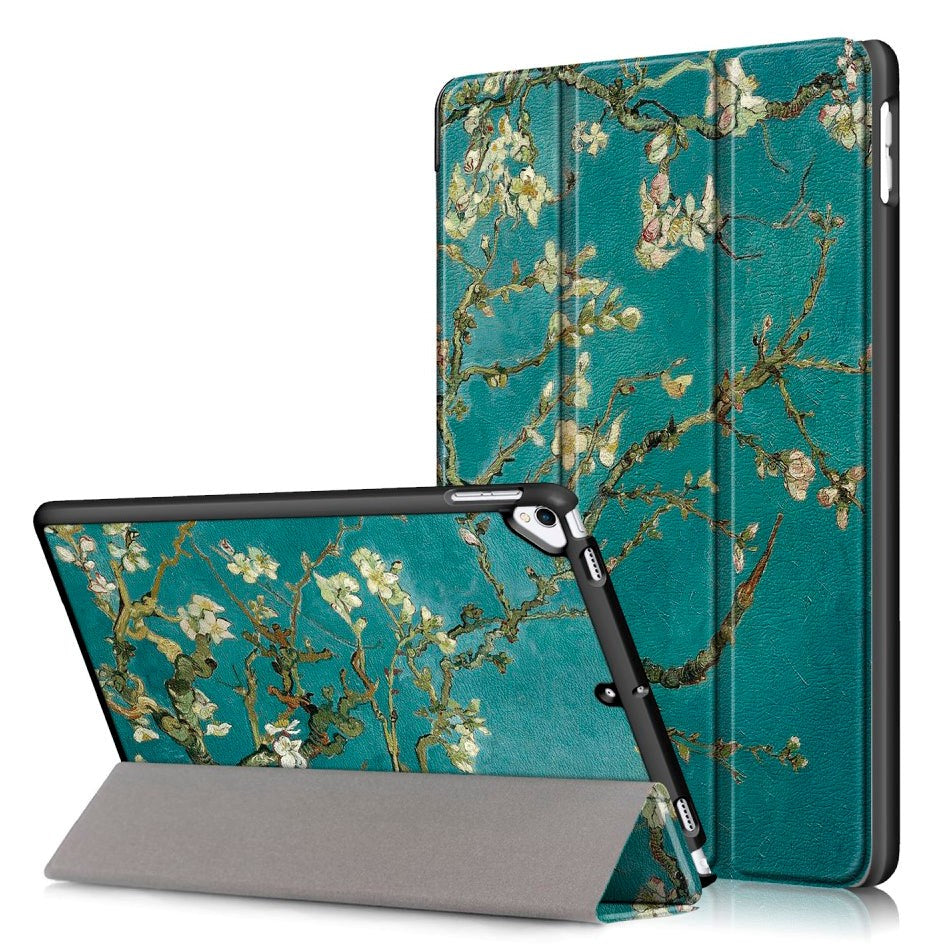 iPad 10.2" (2021 / 2020 / 2019) Fodral med Tri-fold - Vita Blommor