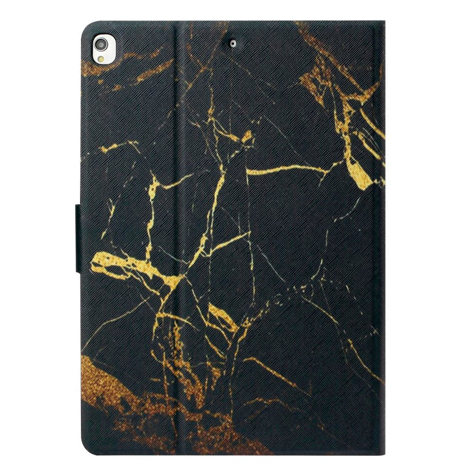 iPad 10.2" (2021 / 2020 / 2019) Fodral med Stativ och Korthållare - Svart Marmor