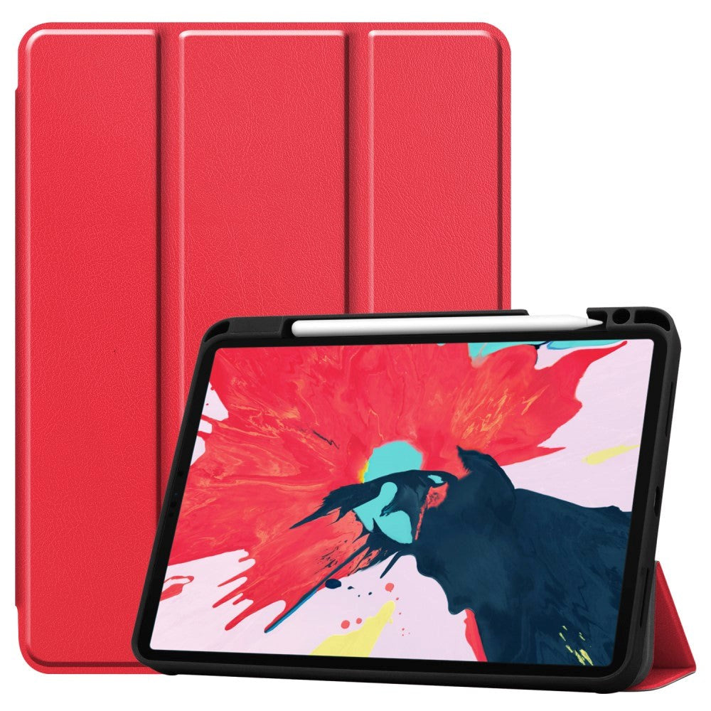 iPad Air (2022/2020) / Pro 11" (2022 / 2021 / 2020 / 2018) Tri-Fold Fodral med Apple Pencil Hållare - Röd