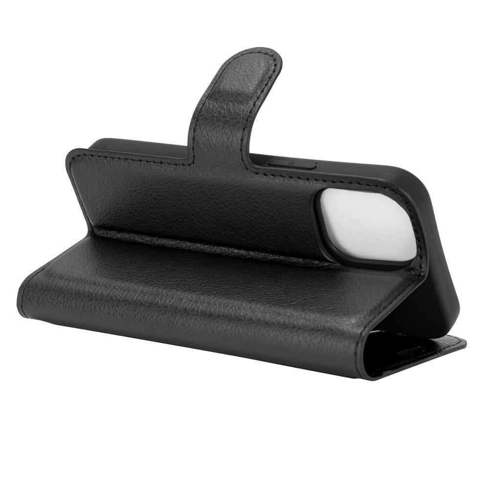 EIDERWOOD iPhone 12 Mini Konstläder Flip Fodral m. Korthållare & Ställfunktion - Svart