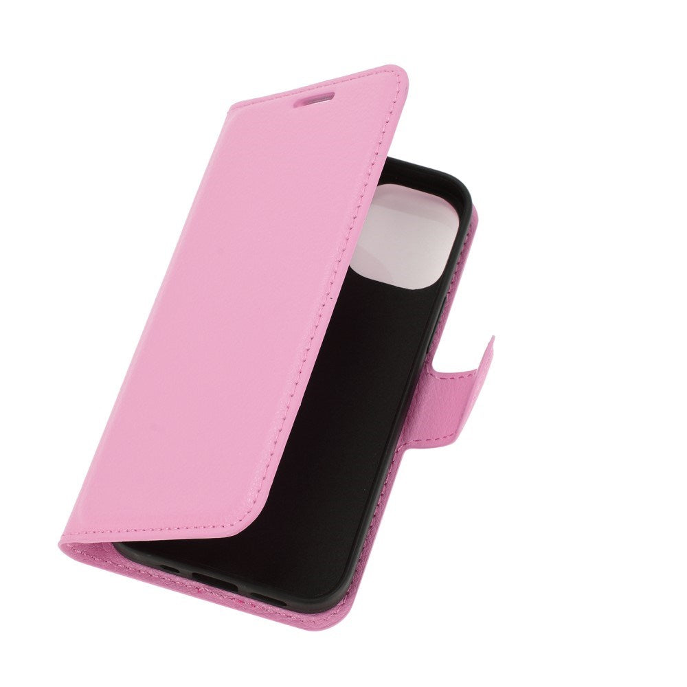 EIDERWOOD iPhone 12 Mini Konstläder Flip Fodral m. Korthållare & Ställfunktion - Rosa