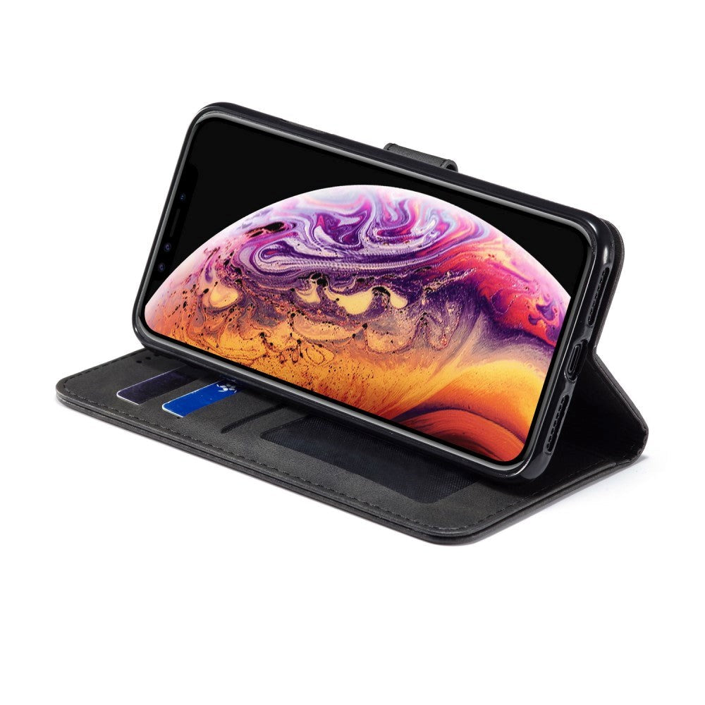 iPhone XR LC.IMeeke Leather Wallet Case - Svart