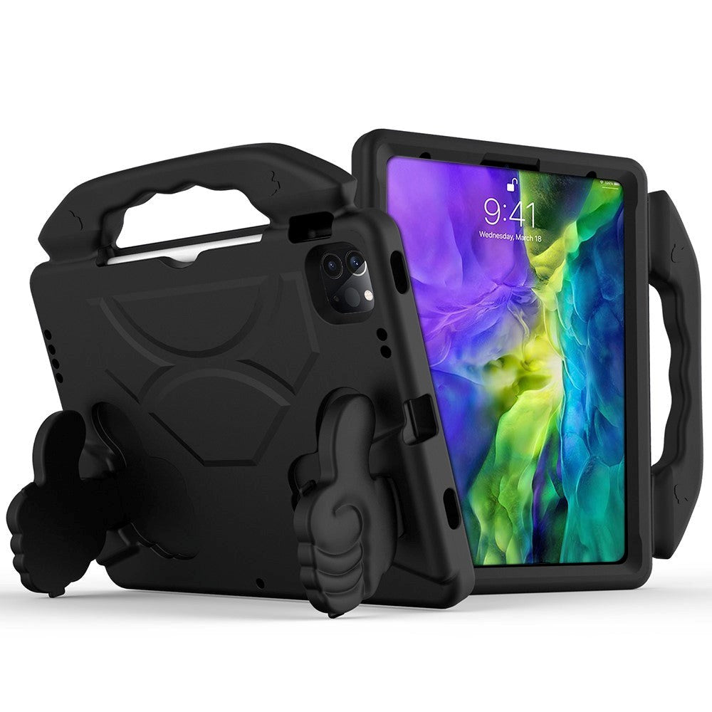 iPad Air (2022/2020) / iPad Pro 11" (2022 / 2021 / 2020 / 2018) Barnskal med Stativfunktion - Tumme Upp - Svart