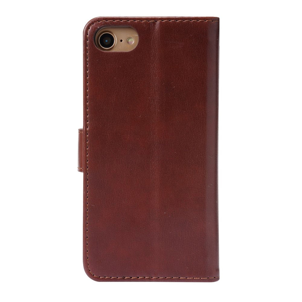 iPhone SE (2022/2020) / 8 / 7 Plånboksfodral - Vertikala Stygn - Brun