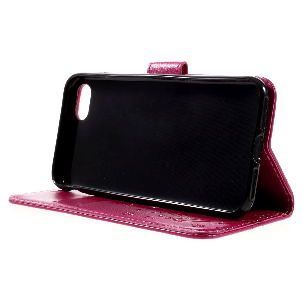 iPhone SE (2022/2020) / 8 / 7 Plånboksfodral - Fjärilar - Rosa