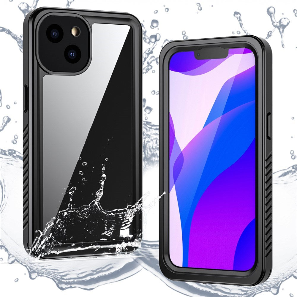 iPhone 13 IP68 Damm- & Vattentätt Skal - Genomskinlig / Svart