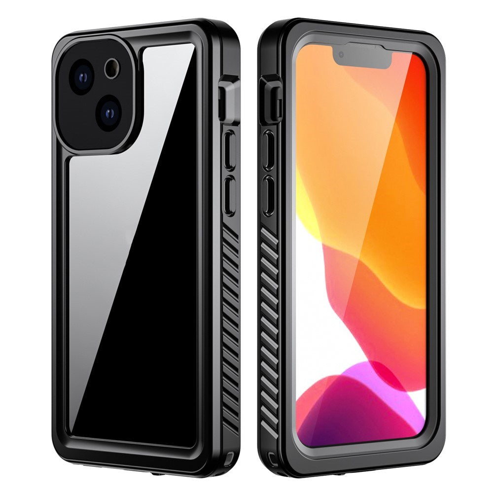 iPhone 13 Mini IP68 Damm- & Vattentätt Skal - Genomskinlig / Svart