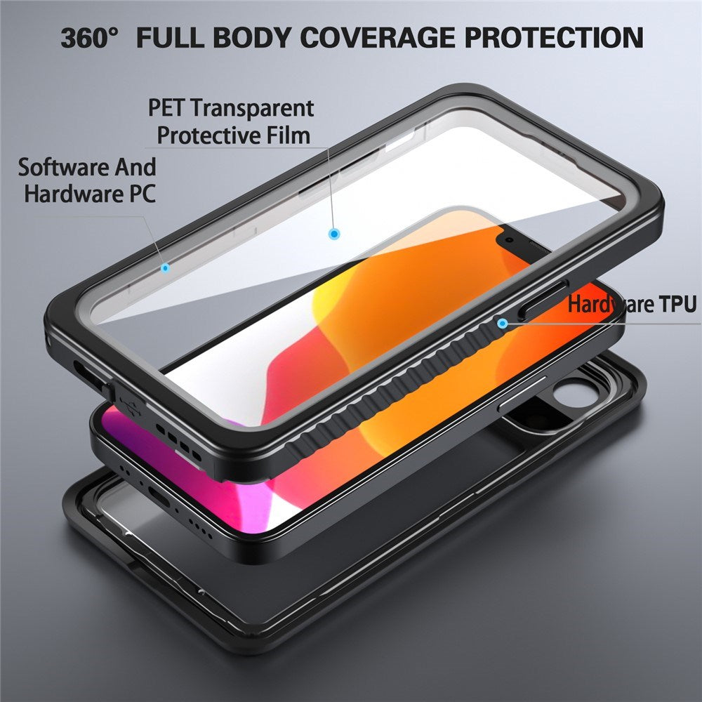 iPhone 13 Mini IP68 Damm- & Vattentätt Skal - Genomskinlig / Svart