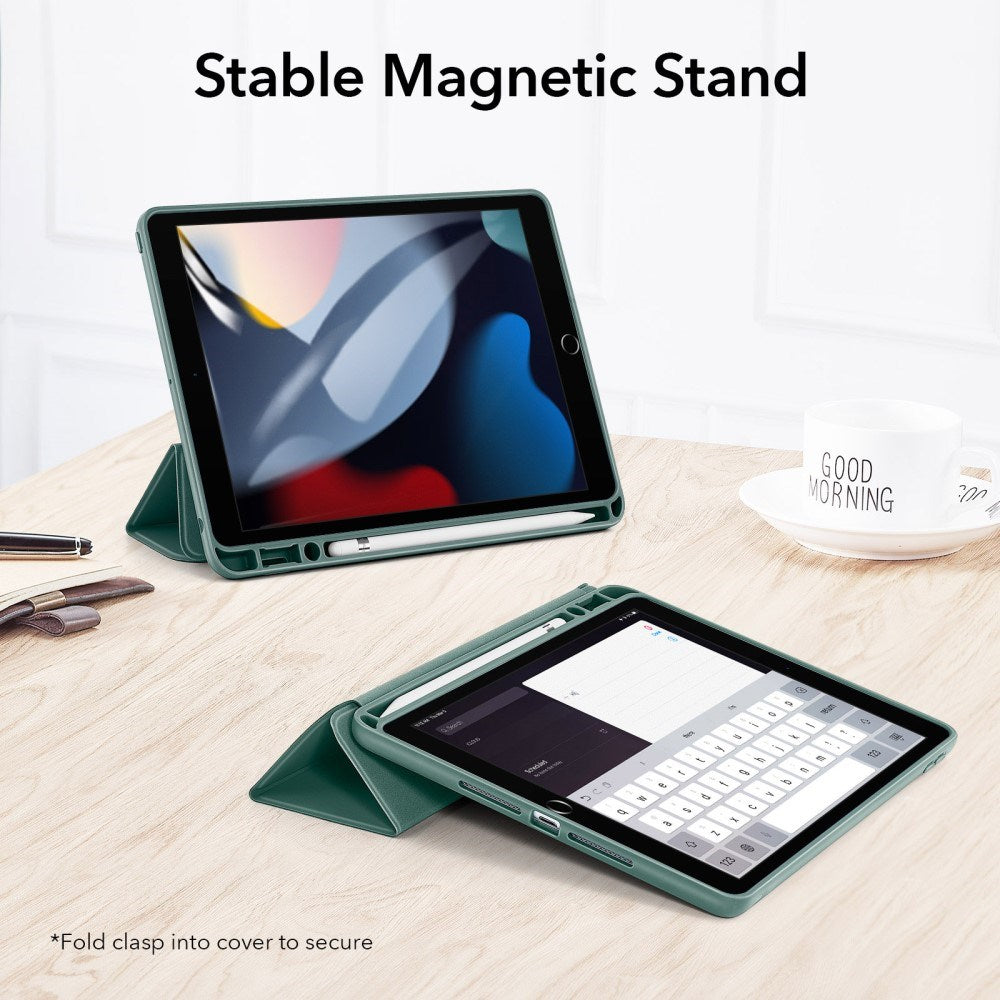 iPad 10.2" (2021 / 2020 / 2019) ESR Rebound Tri-Fold Fodral med Apple Pencil Holder - Grön