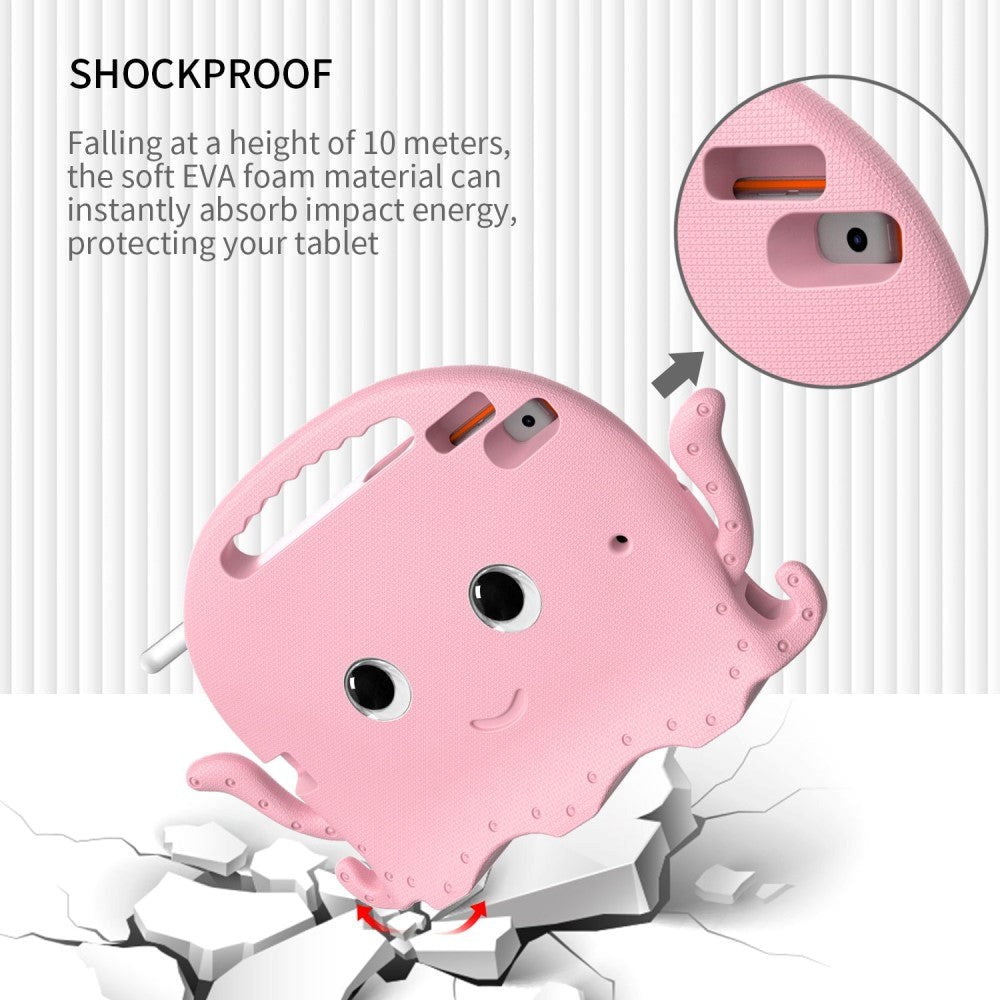 iPad 10.2" (2021 / 2020 / 2019) / iPad Pro 10.5 / iPad Air (2019) EVA Barnöverdrag med Axelrem - Octopus Theme - Rosa