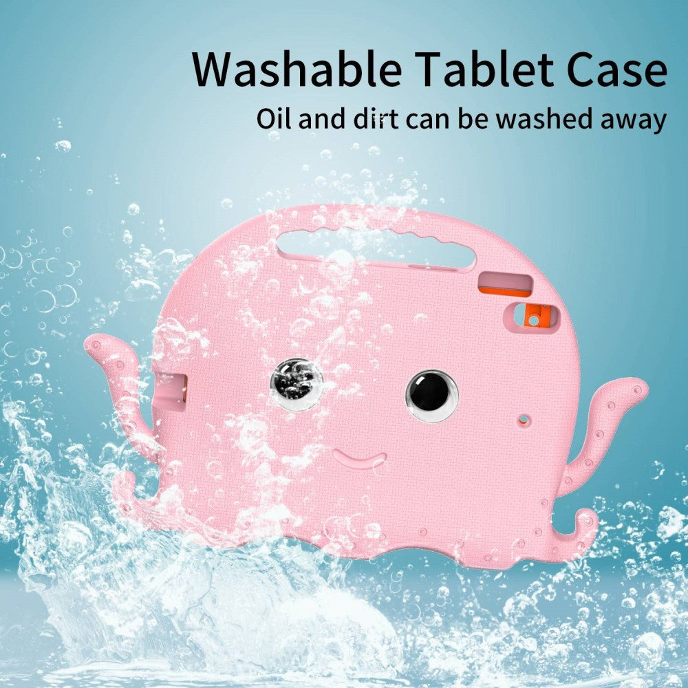 iPad 10.2" (2021 / 2020 / 2019) / iPad Pro 10.5 / iPad Air (2019) EVA Barnöverdrag med Axelrem - Octopus Theme - Rosa