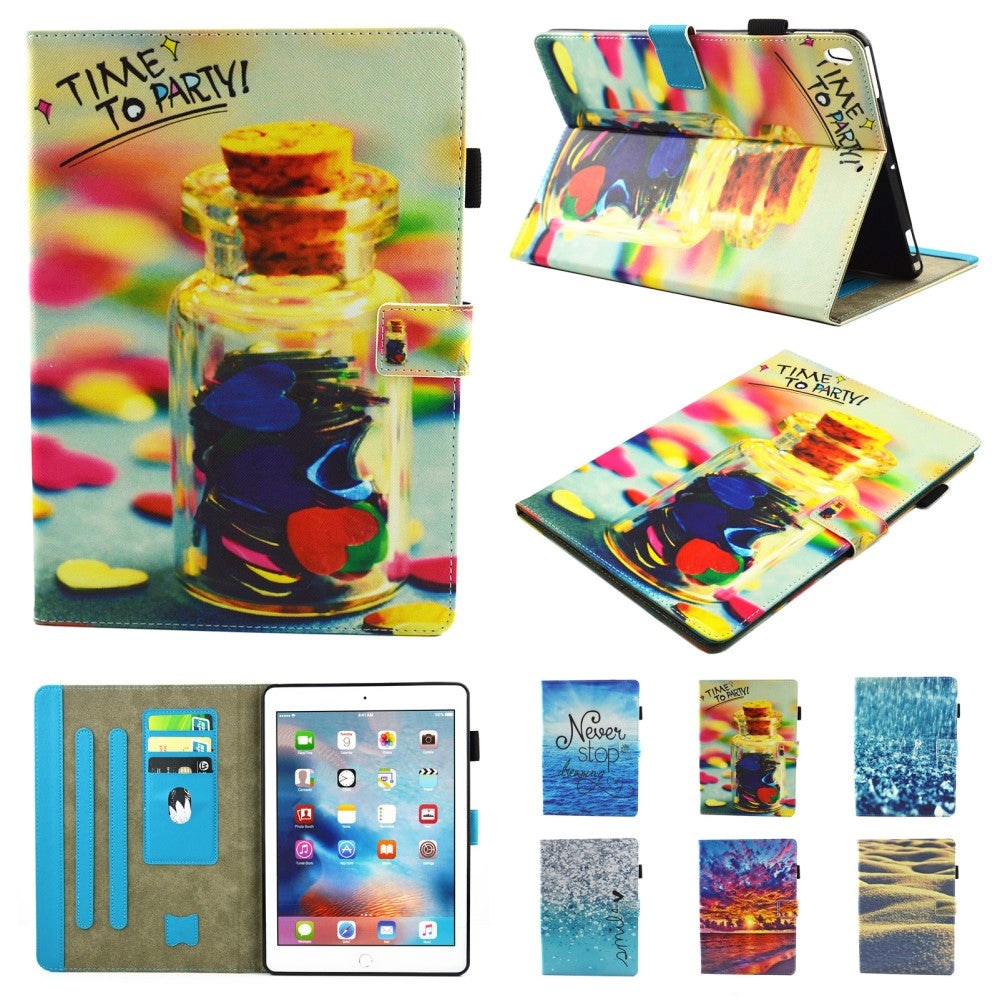 iPad Pro 10.5" / iPad Air (2019) Surfplattefodral med Stativfunktion och Korthållare - "Jar of Hearts" - Flerfärgad