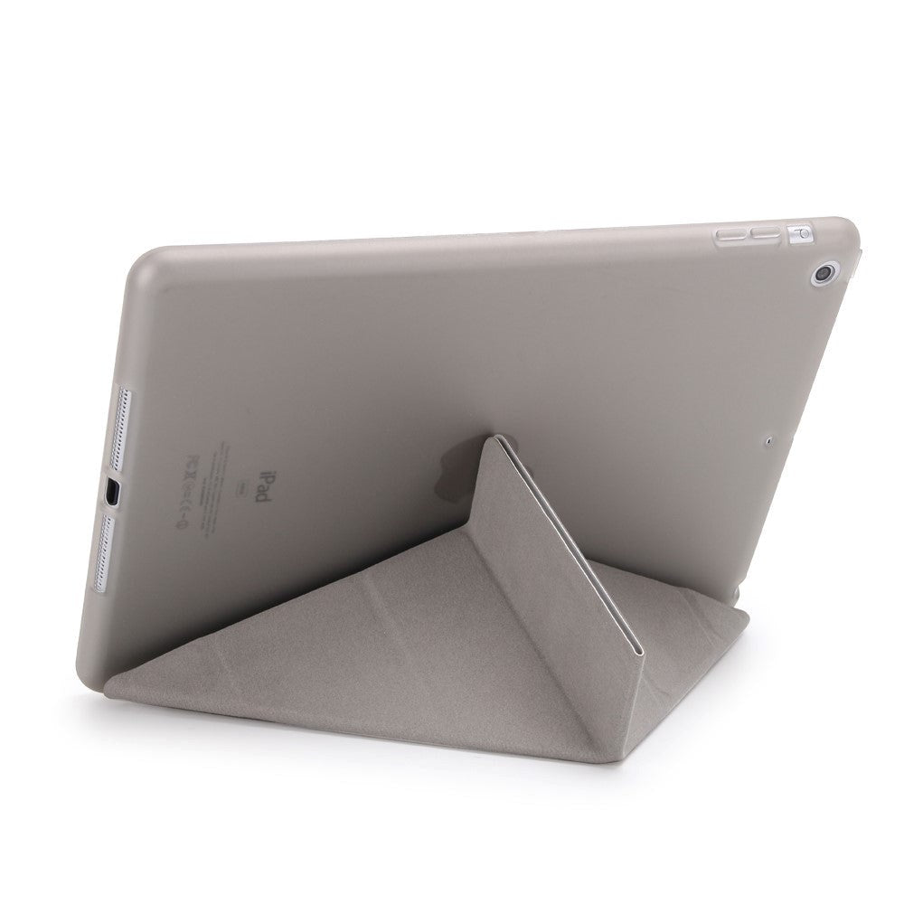 iPad 9.7" (2018 / 2017) Flexibelt Origami Skal - Grå