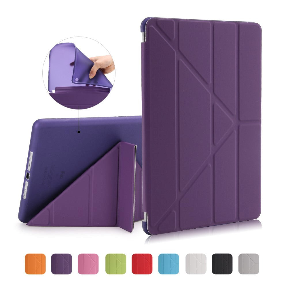 iPad 9.7" (2018 / 2017) Flexibelt Origami Skal - Lila