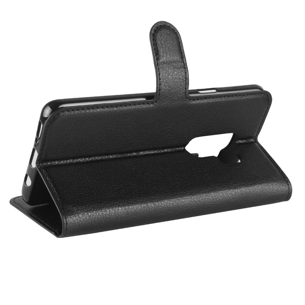 Samsung Galaxy S9+ (S9 Plus) mjuk påse läderplånbok Svart