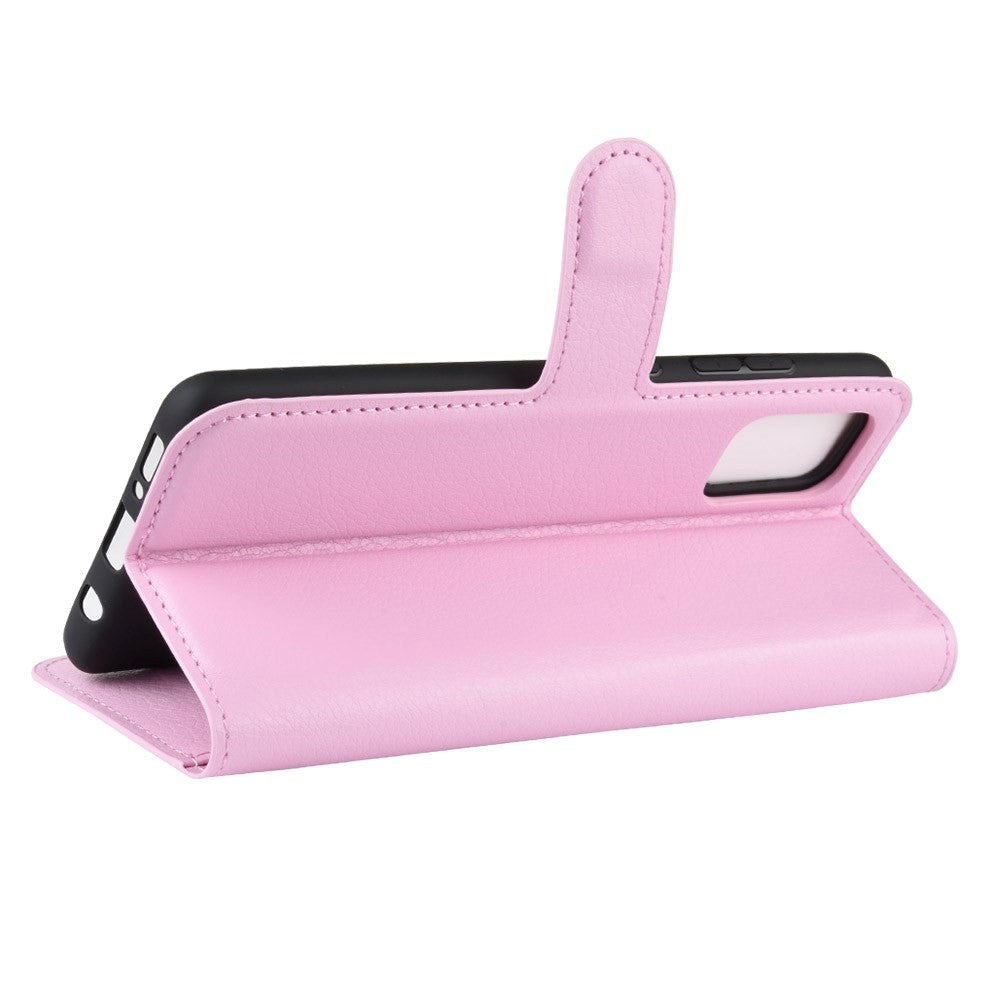 Samsung Galaxy A71 Litchi Läder Plånboksfodral - Rosa