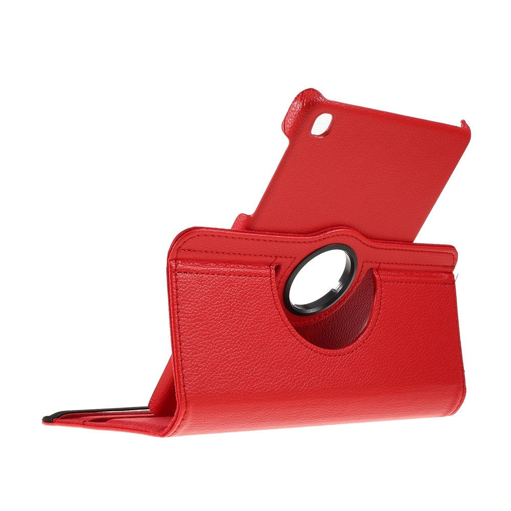 Samsung Galaxy Tab A 8.4 (2020) Litchi Fodral med 306 Graders Stativfunktion - Röd