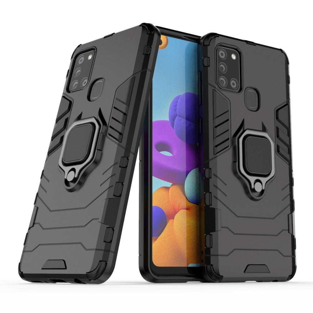 Samsung Galaxy A21s Tough Case m. Magnetisk Stativfunktion - Svart