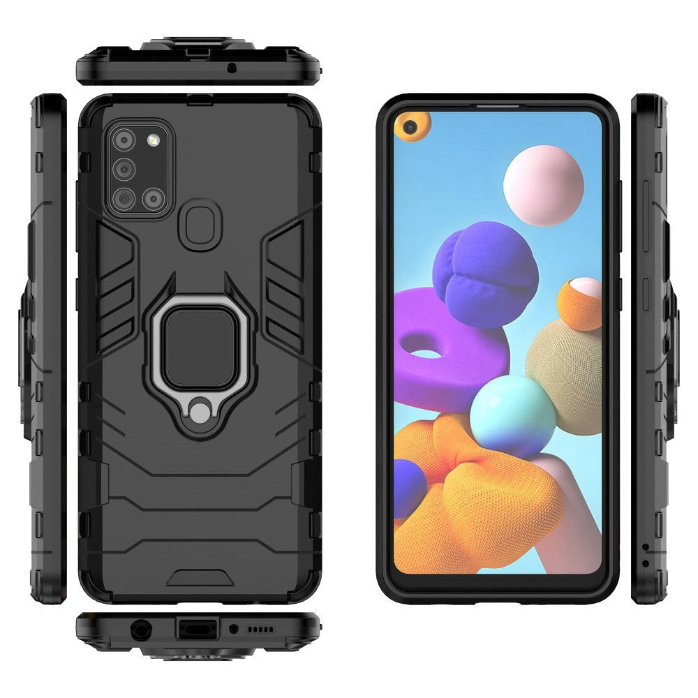 Samsung Galaxy A21s Tough Case m. Magnetisk Stativfunktion - Svart