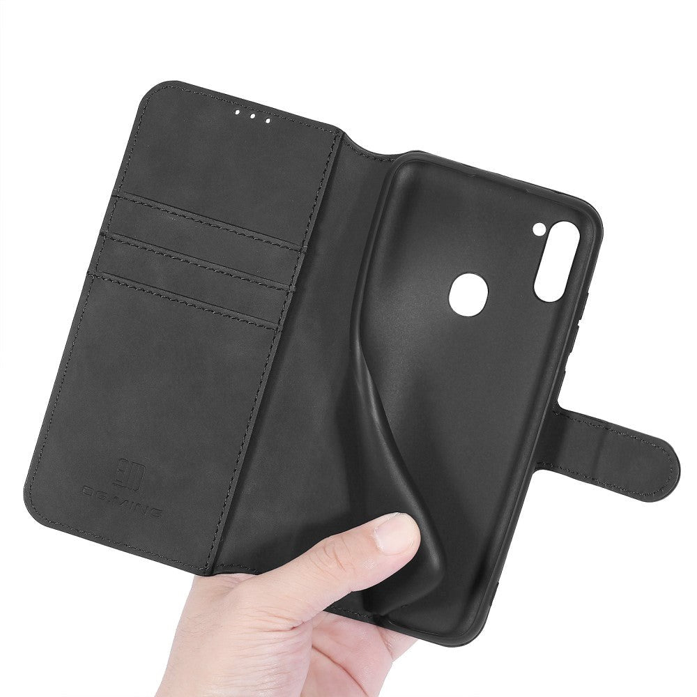 Samsung Galaxy M11 DG.Ming Retro Leather Wallet Case - Svart