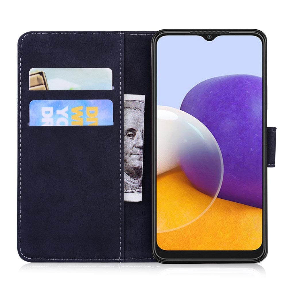 EIDERWOOD Samsung Galaxy A22 (5G) Konstläder Flip Fodral m. Korthållare & Ställfunktion - Svart