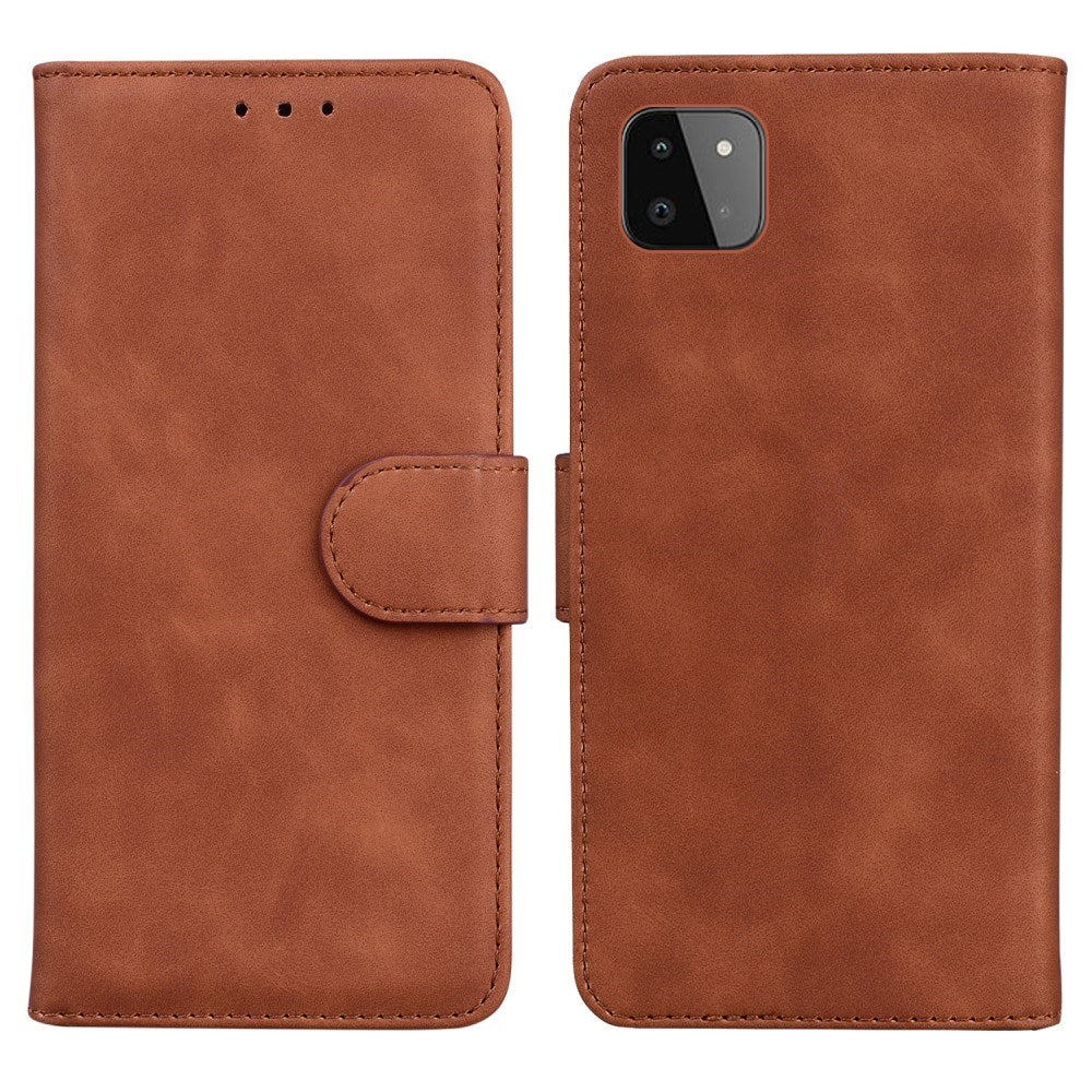 EIDERWOOD Samsung Galaxy A22 (5G) Konstläder Flip Fodral m. Korthållare & Ställfunktion - Brun