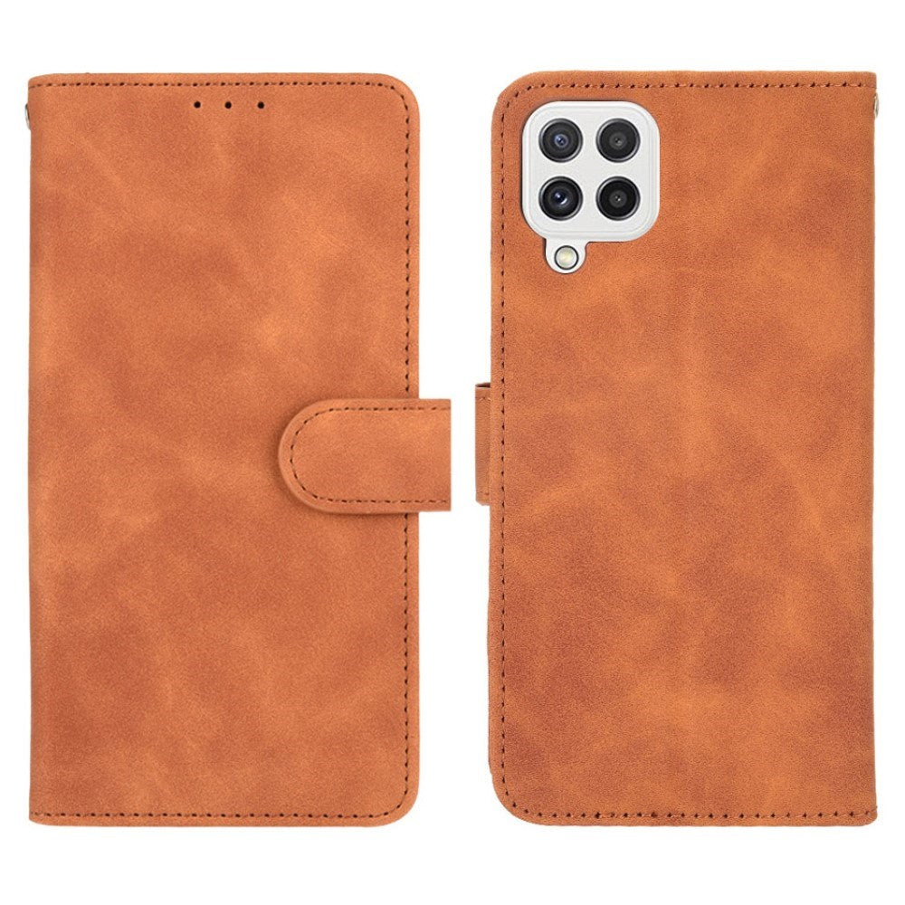EIDERWOOD Samsung Galaxy A22 (4G) Konstläder Flip Fodral m. Korthållare & Ställfunktion - Brun