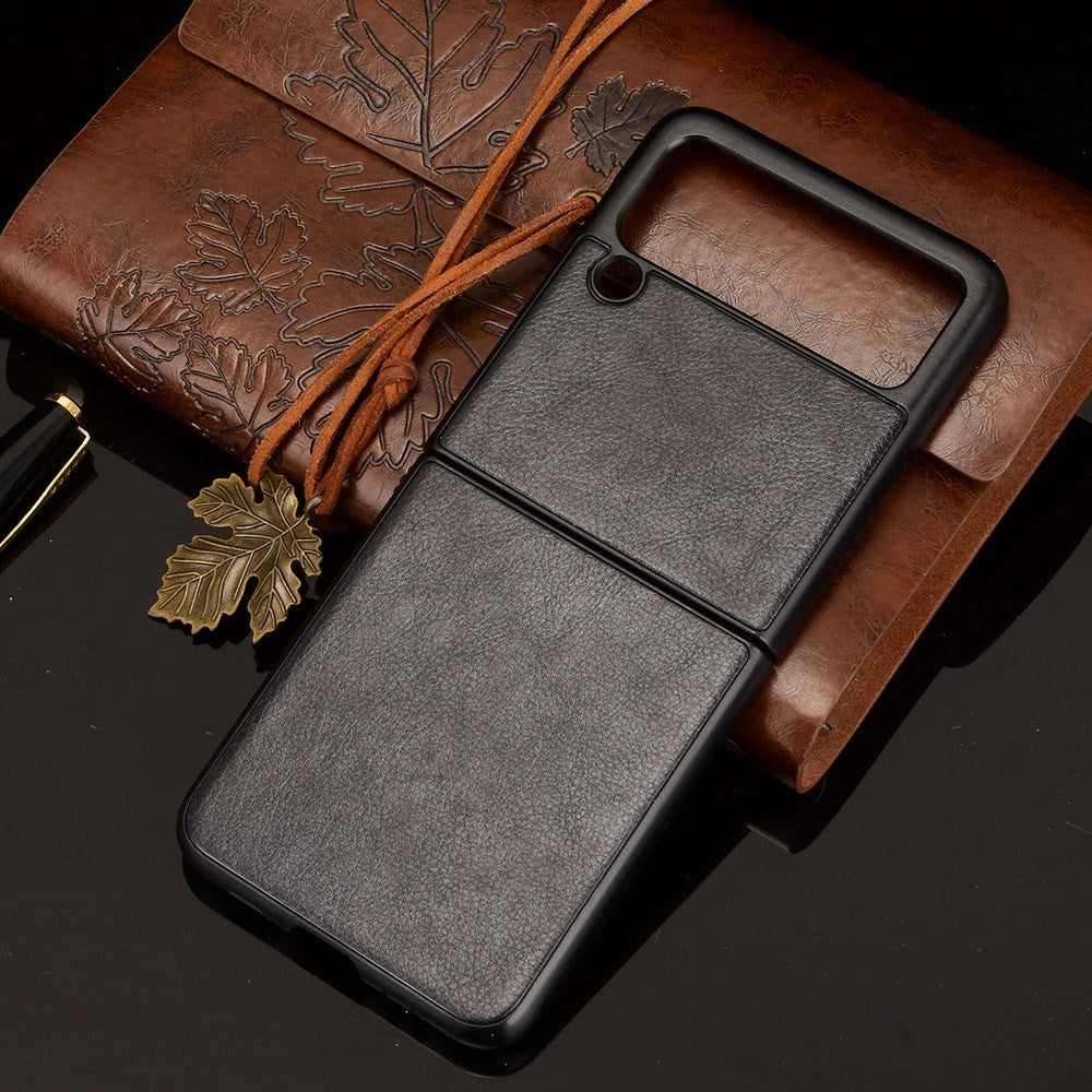 Samsung Galaxy Z Flip3 (5G) Simple Case m. Läderstöd - Svart