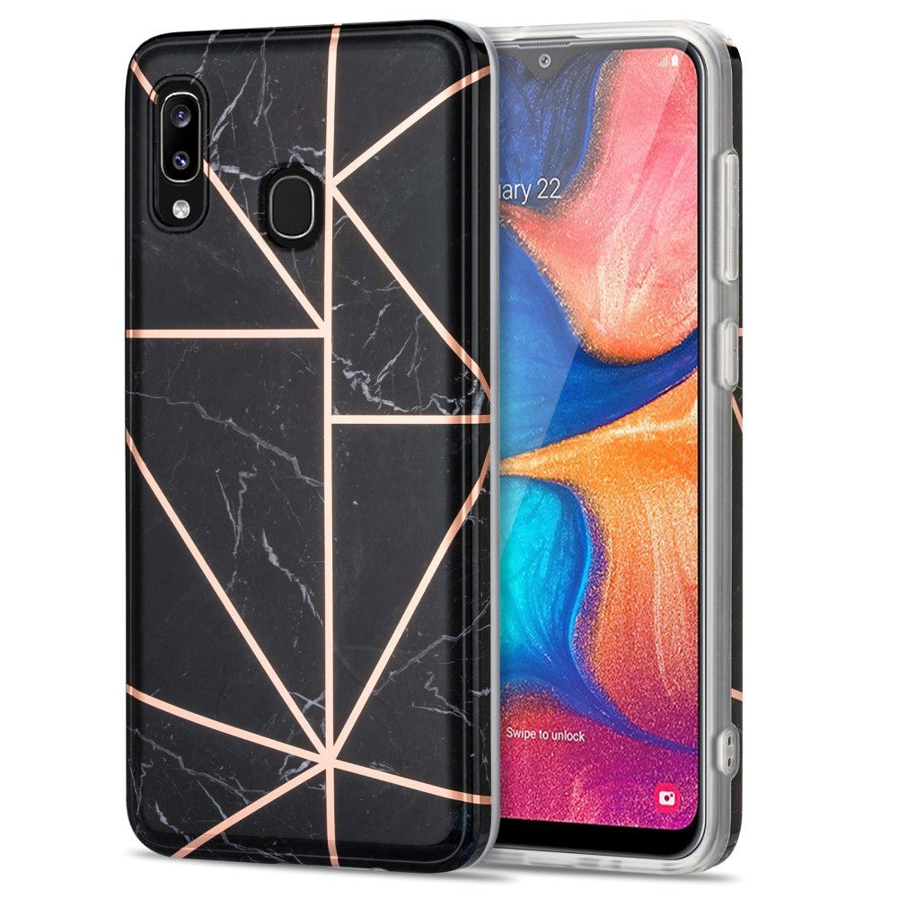 Samsung Galaxy A30 flexibel plastskal - Svart marmor