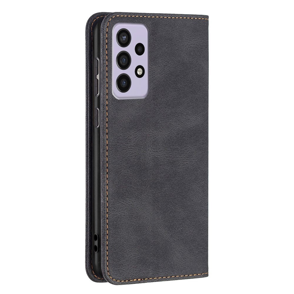 Samsung Galaxy A73 (5G) Binfen Soft Leather Wallet Case - Integrated Magnet - Svart