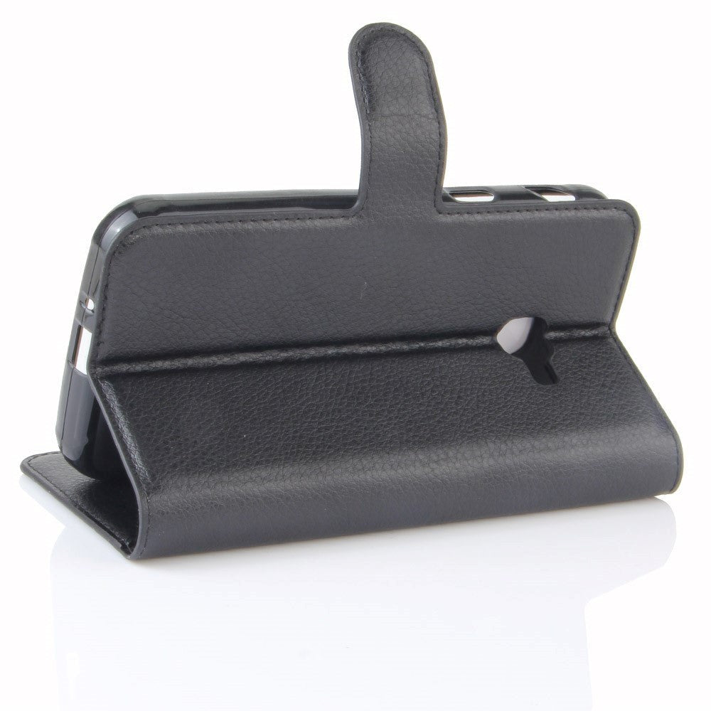 Samsung Galaxy Xcover 4 / 4s Soft Pouch Leather Wallet Case Black