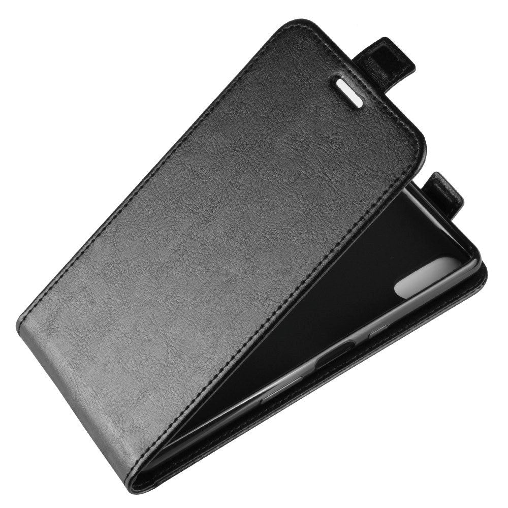 Sony Xperia L3 Leather Flip Case m. Korthållare Svart