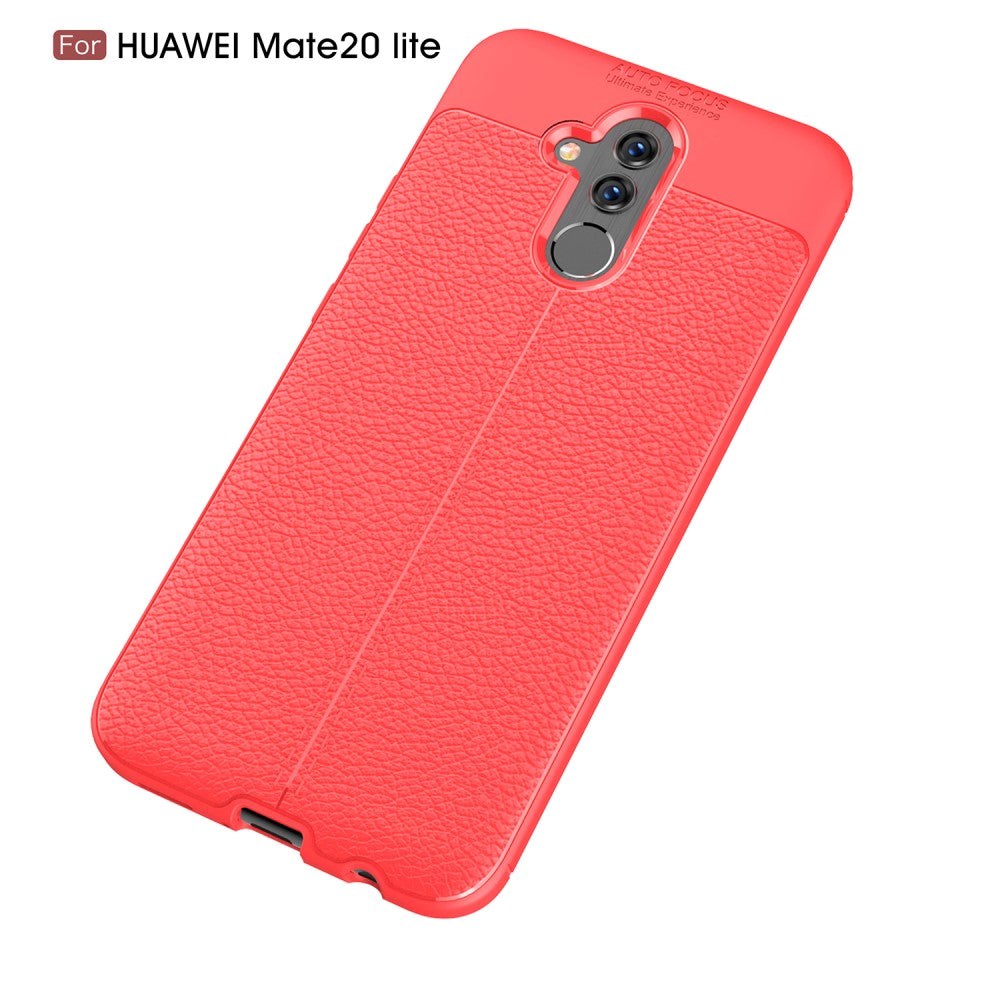 Huawei Mate 20 Lite Litchi Skal TPU - Röd
