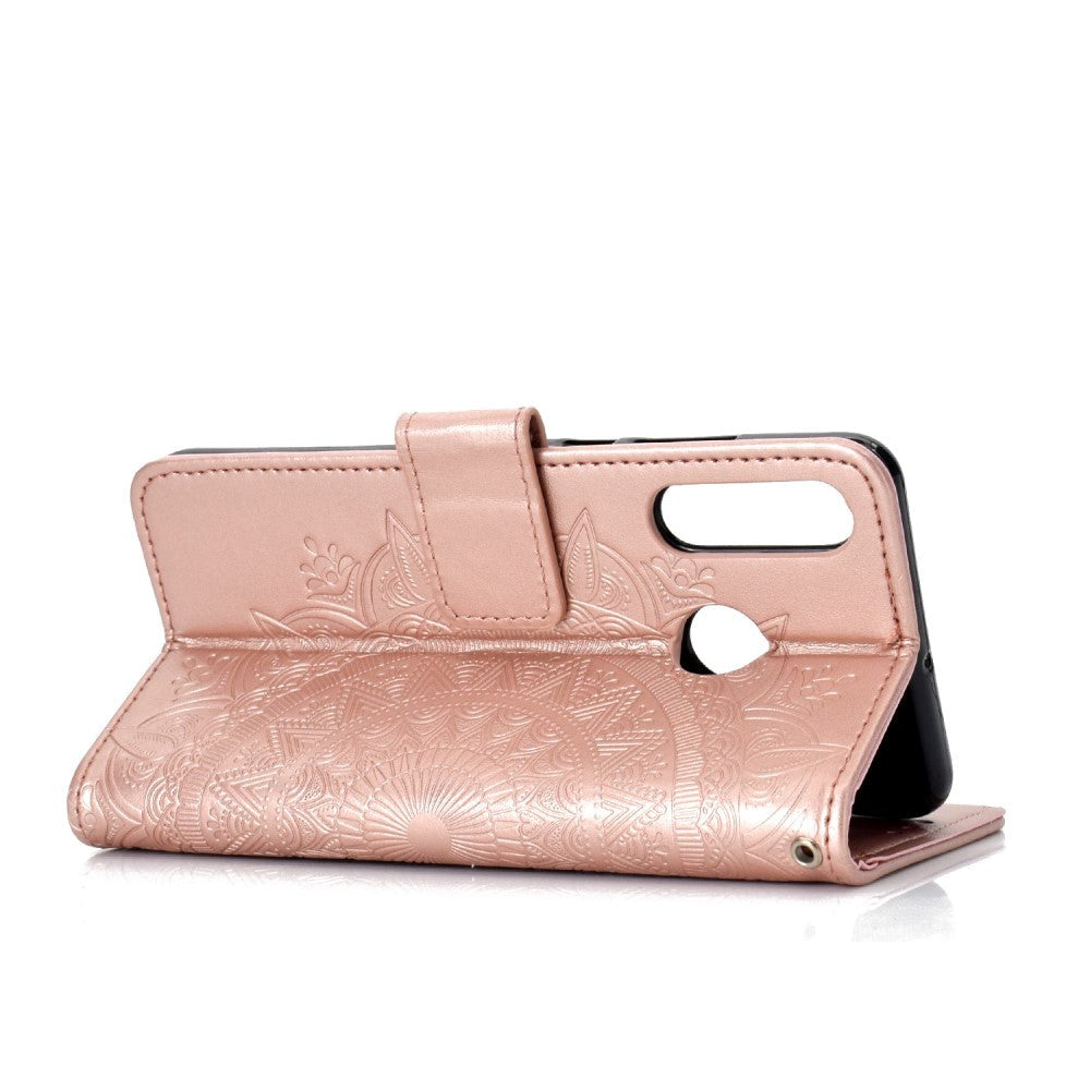 Huawei P30 Lite Leather Wallet Case - Mandala Mönster Rose Gold