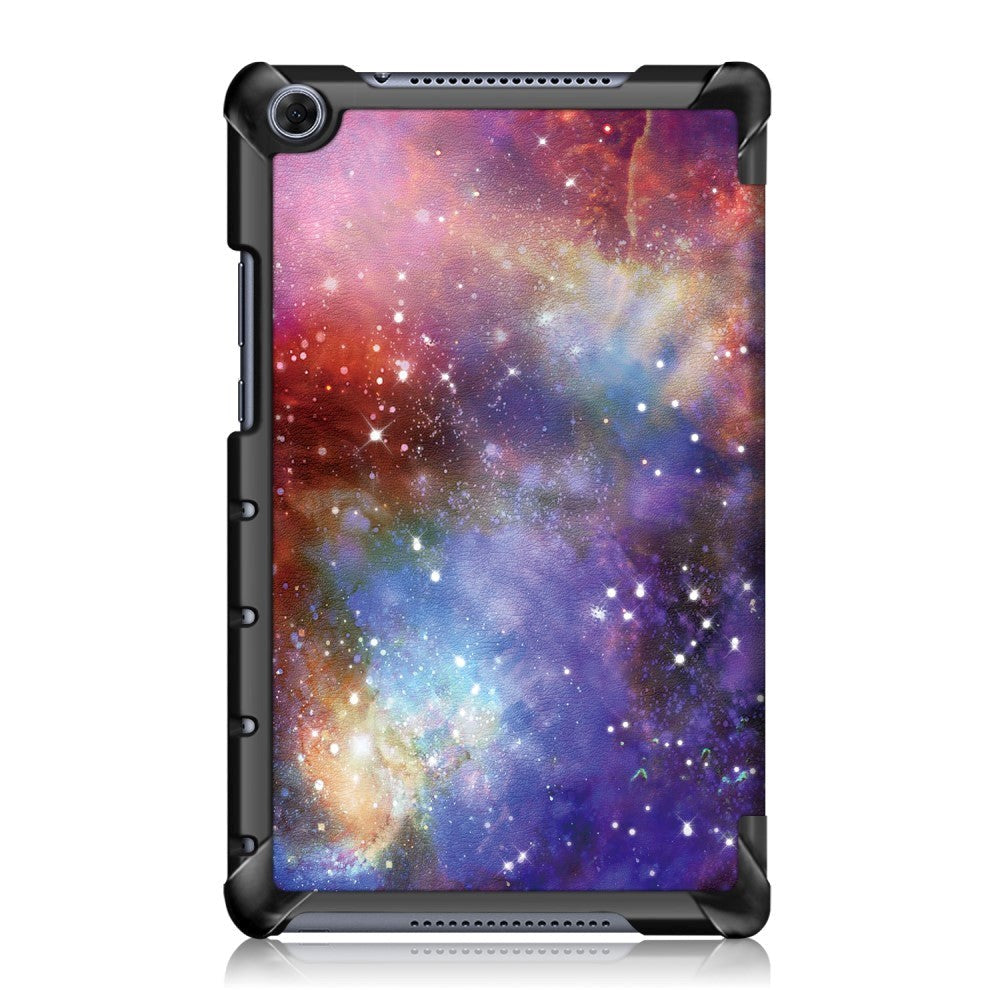 Huawei Mediapad M5 Lite 8 Läderfodral m. Folding & Standing - Purple Cosmic Space