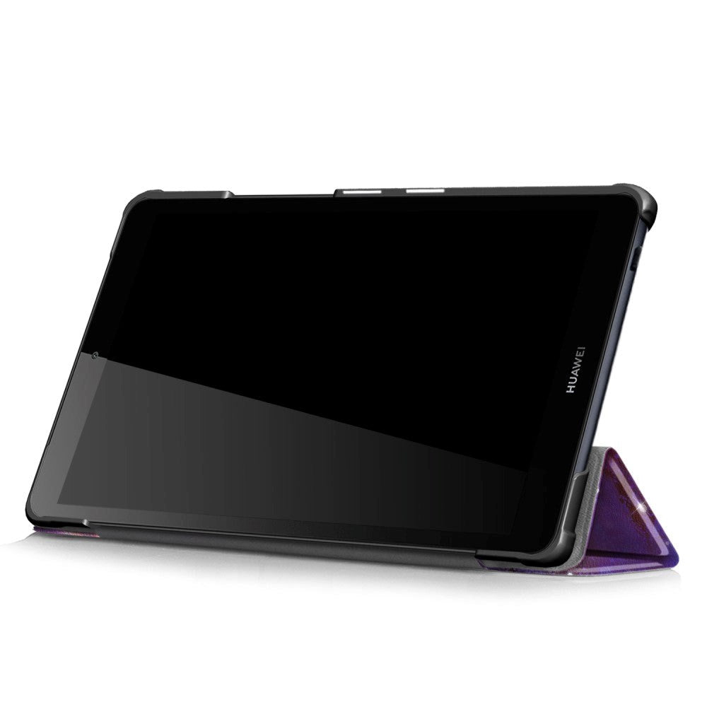 Huawei Mediapad M5 Lite 8 Läderfodral m. Folding & Standing - Purple Cosmic Space