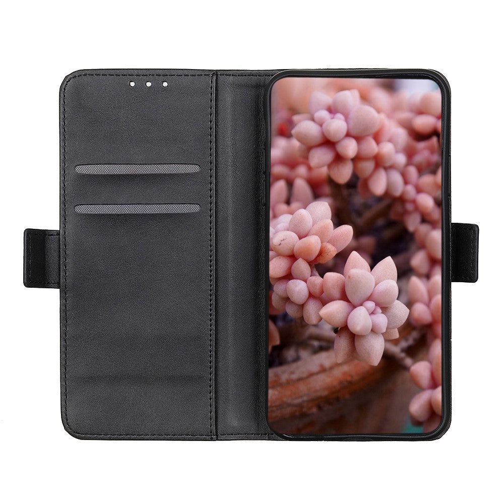 Huawei P40 Business Look Leather Wallet Case - Svart
