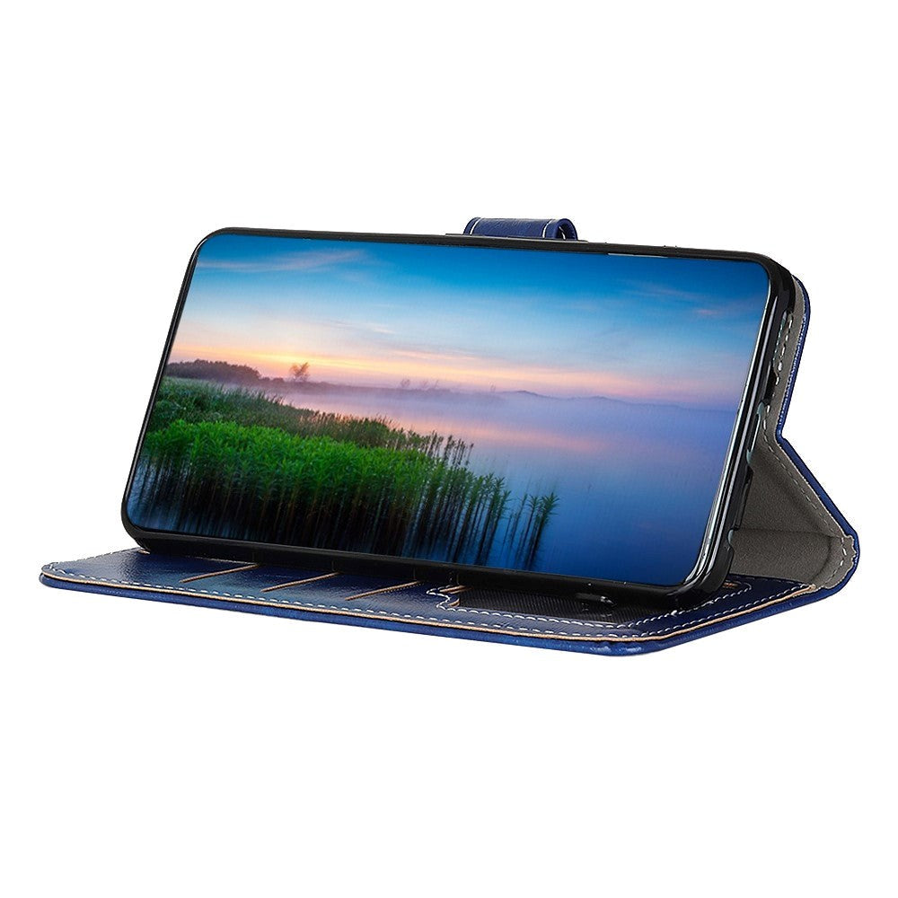 Huawei P Smart 2021 glänsande läderplånbok - Blått