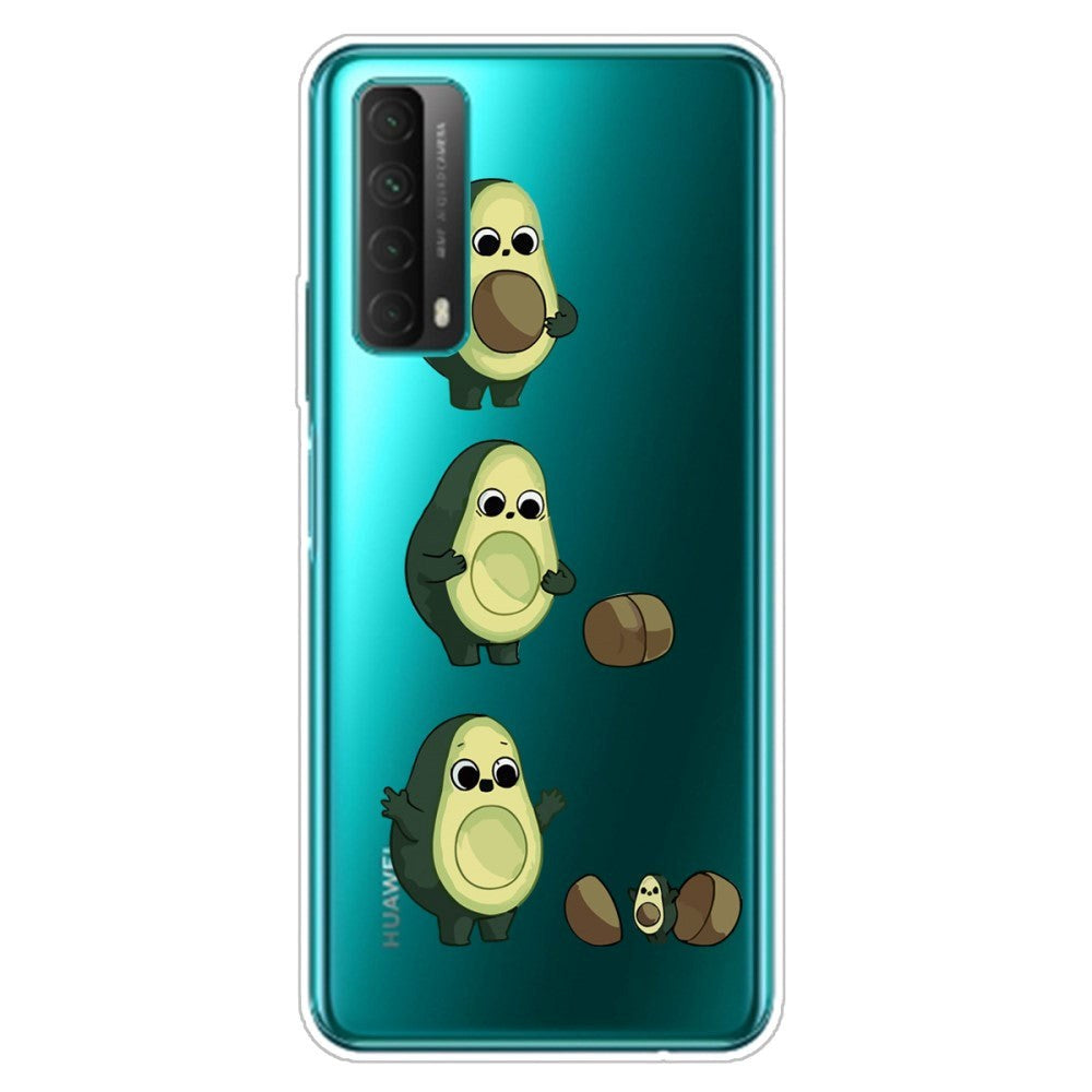 Huawei P Smart (2021) Transparent plastskal m. Avokado
