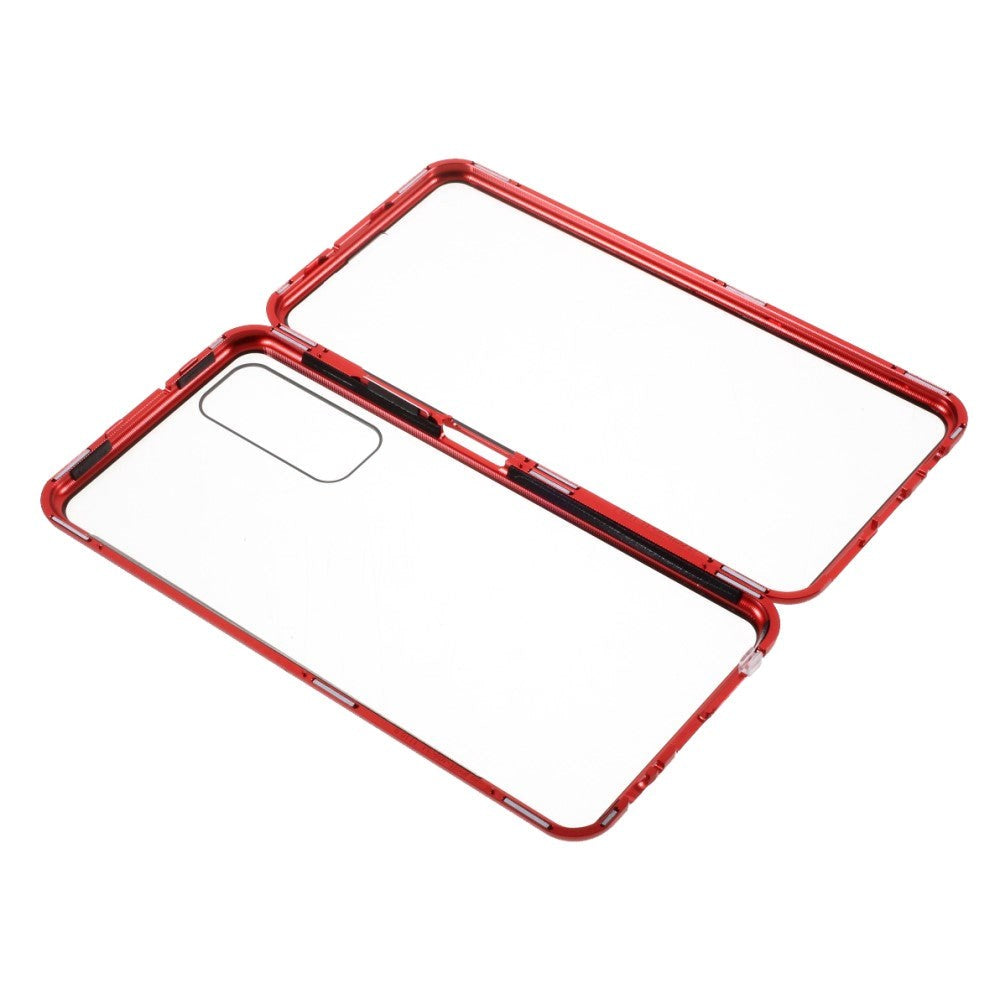 Huawei P Smart 2021 Magnetic Case m. Glas fram och bak - röd