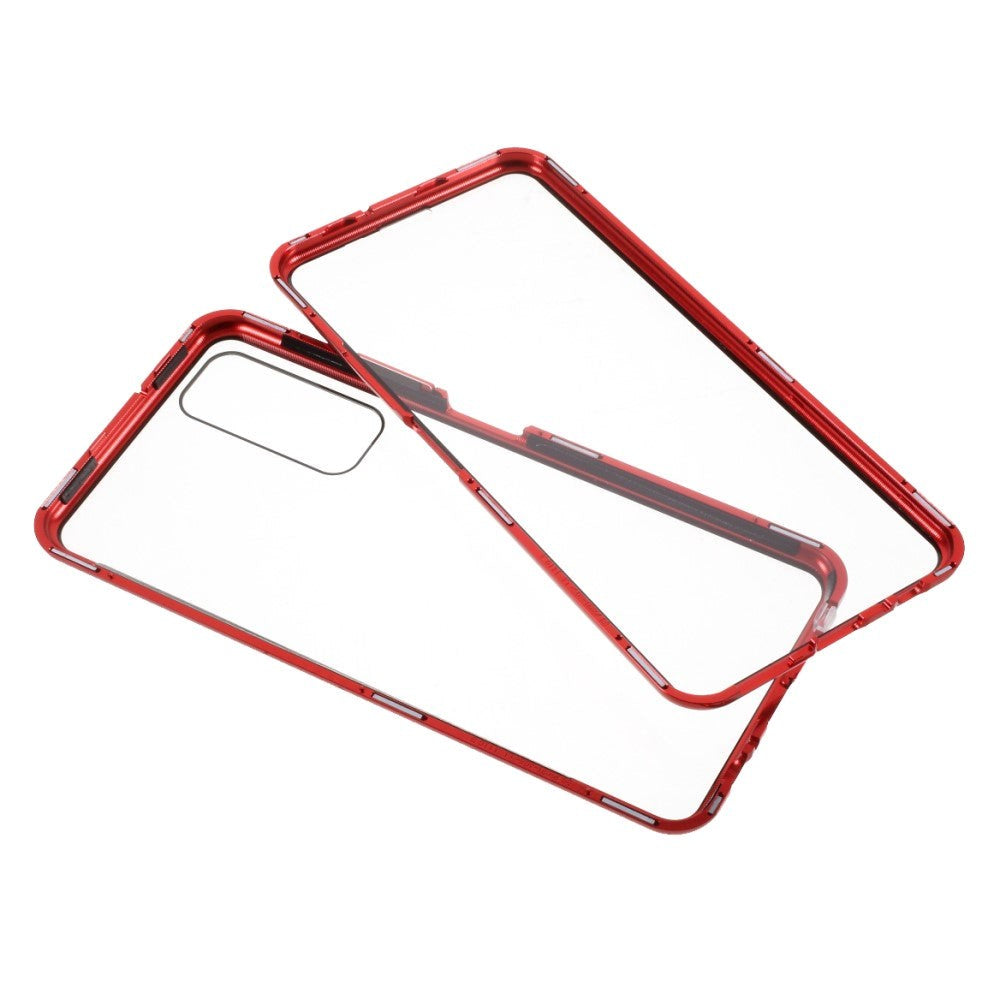 Huawei P Smart 2021 Magnetic Case m. Glas fram och bak - röd