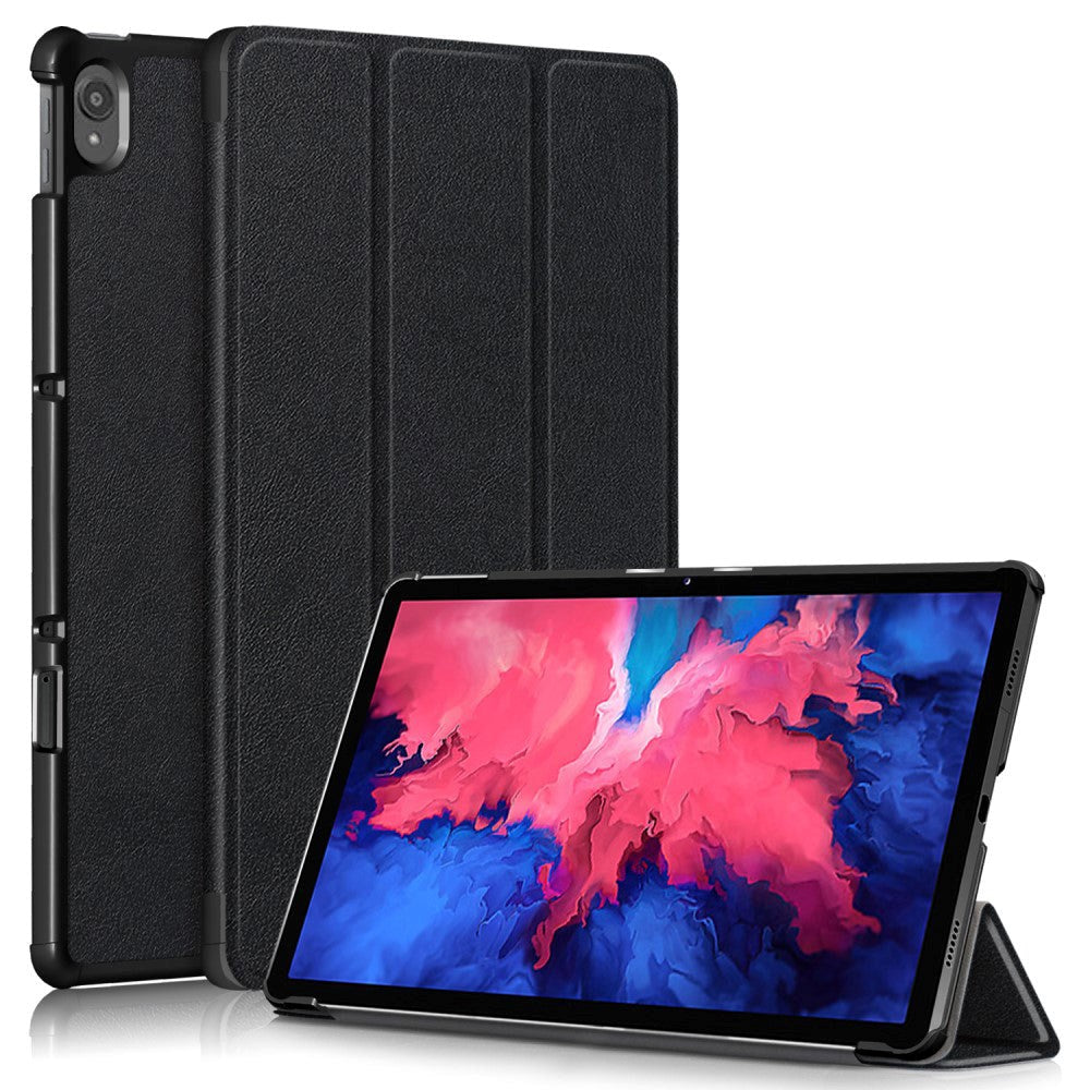 Lenovo Tab P11 / P11 (5G) / P11 Plus Tri-Fold Fodral med Sova-Funktion - Svart