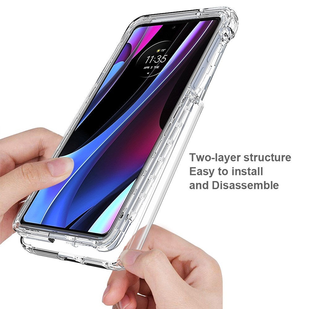 EIDERWOOD Motorola Edge 30 Pro 2-in-1 Stötdämpande Plast Skal - Genomskinlig