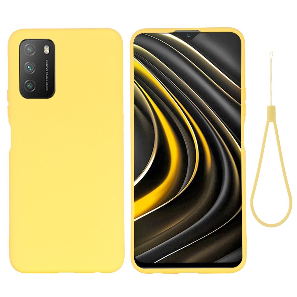 Xiaomi Poco M3 flytande silikonfodral - gult