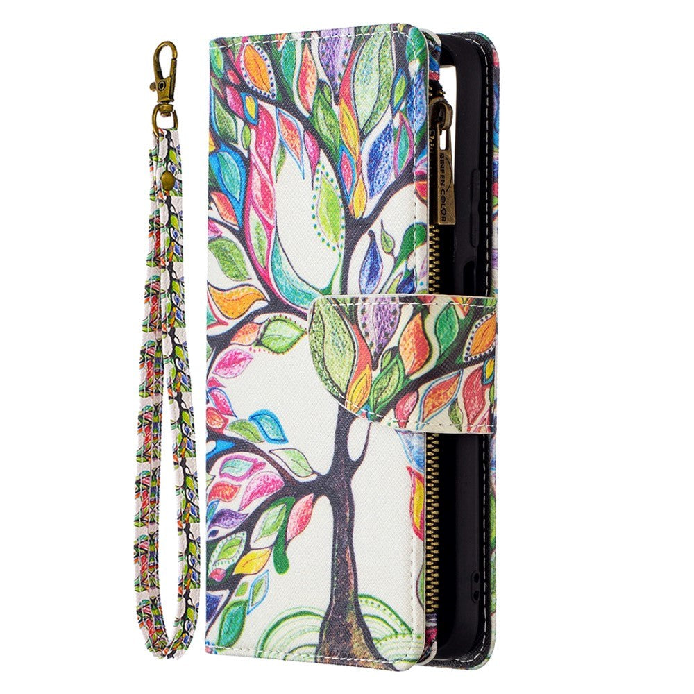 Xiaomi Poco M3 Läderfodral m. Stor plånbok - färgglad trä